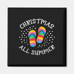Weihnachten Der ganze Sommer über Santa Beach Flip Magnet