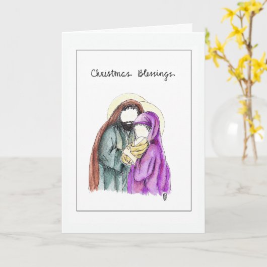 Weihnachten der Geburt, Aquarelldruck Karte (Gelbe Blume)