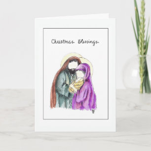 Weihnachten der Geburt, Aquarelldruck Karte