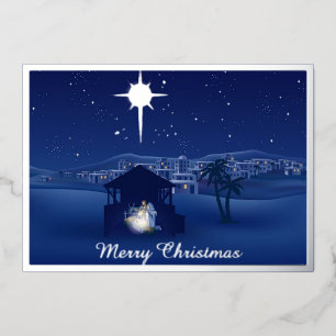 Weihnachten der Geburt Christi Folien Feiertagskarte