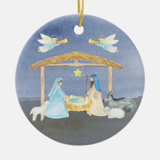 Weihnachten der Geburt Keramik Ornament (Vorne)