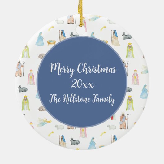 Weihnachten der Geburt Keramik Ornament (Hinten)