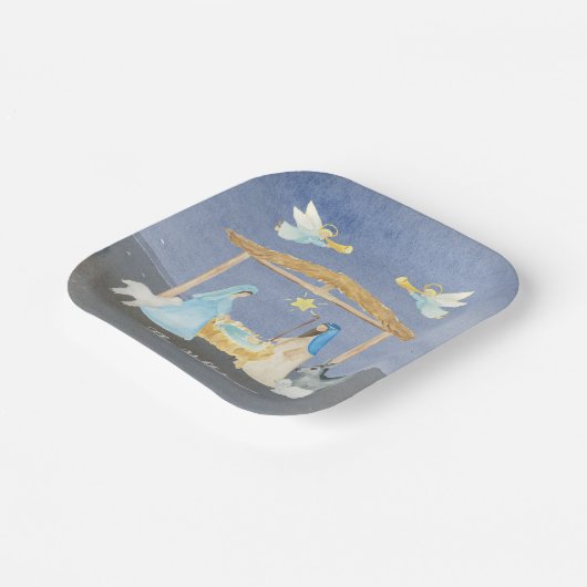 Weihnachten der Geburt Pappteller (Gewinkelt)