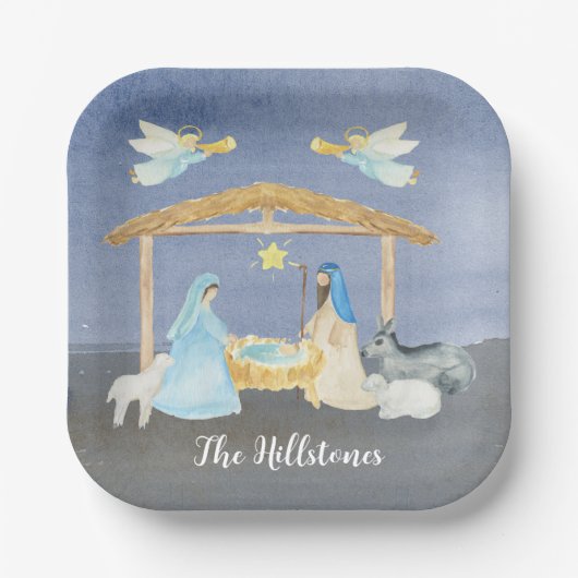 Weihnachten der Geburt Pappteller (Vorderseite)