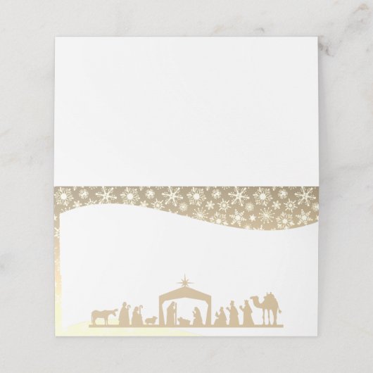 Weihnachten der Geburt Platzkarte (Außenseite Aufgefaltet)