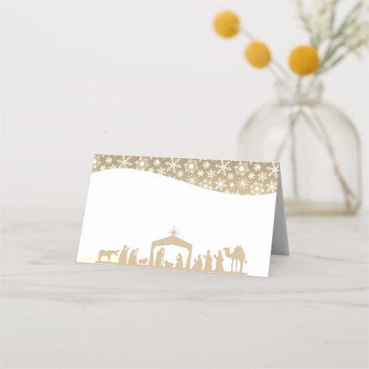 Weihnachten der Geburt Platzkarte (Vorderseite)