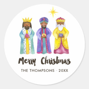 Weihnachten der Geburt Runder Aufkleber