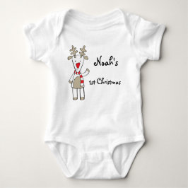 Weihnachten der Gewohnheits-name/my 1. das Ren Baby Strampler