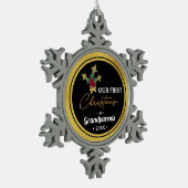 Weihnachten der Großeltern Schneeflocken Zinn-Ornament (Links)
