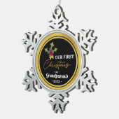 Weihnachten der Großeltern Schneeflocken Zinn-Ornament (Rechts)