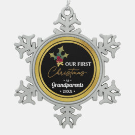 Weihnachten der Großeltern Schneeflocken Zinn-Ornament