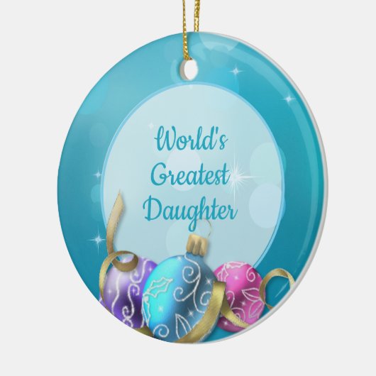 Weihnachten der größten Tochter der Welt Keramik Ornament (Links)
