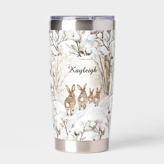 Weihnachten der Hasenkaninchen Thermobecher (Vorderseite)