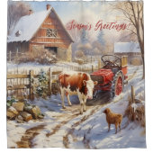 Weihnachten der Jahreszeit Rustikale Viktorianisch Duschvorhang (Vorderseite)