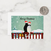 Weihnachten der Katze Weihnachtskarte Mitteilungskarte (Vorderseite/Rückseite Beispiel)