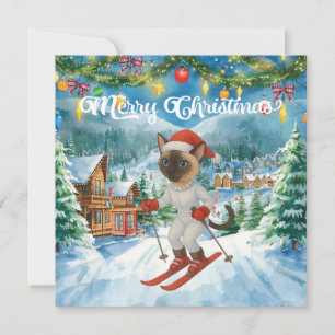 Weihnachten der Katze Weihnachtsmann Siamese Katze