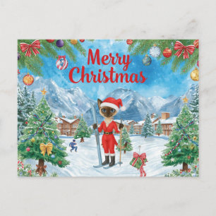 Weihnachten der Katze Weihnachtsmann Siamese Katze