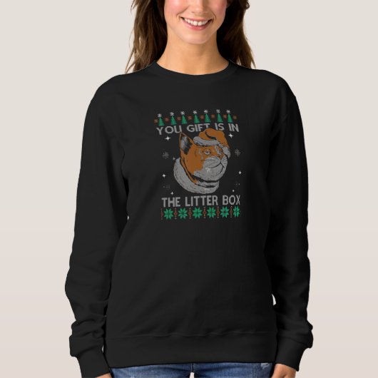 Weihnachten der Katzen Sie in der Litter Box Ugly  Sweatshirt (Vorderseite)