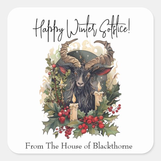 Weihnachten der klassischen Ziege Quadratischer Aufkleber (Vorderseite)