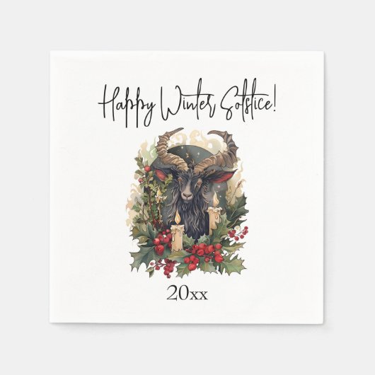 Weihnachten der klassischen Ziege Serviette (Vorderseite)