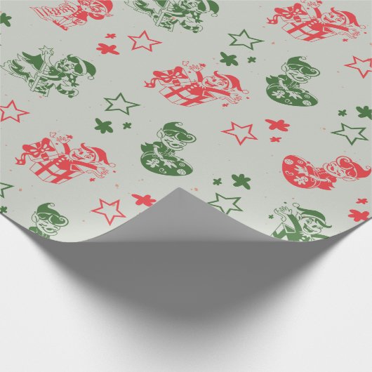 Weihnachten Der kleine Helfer Elfspass des Weihnac Geschenkpapier (Ecke)