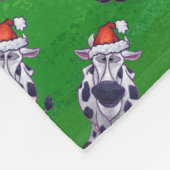Weihnachten der Kuh auf Grün Fleecedecke (Ecke)