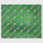 Weihnachten der Kuh auf Grün Geschenkpapier (Flach)