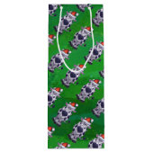 Weihnachten der Kuh auf Grün Geschenktüte Für Weinflaschen (Rückseite)