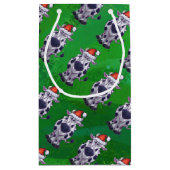 Weihnachten der Kuh auf Grün Kleine Geschenktüte (Rückseite)