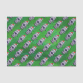 Weihnachten der Kuh auf Grün Seidenpapier (Vorderseite)