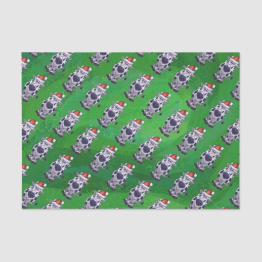 Weihnachten der Kuh auf Grün Seidenpapier (Vorderseite)