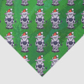 Weihnachten der Kuh auf Grün Seidenpapier (Ausschnitt)