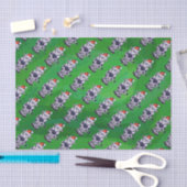 Weihnachten der Kuh auf Grün Seidenpapier (Handwerk)