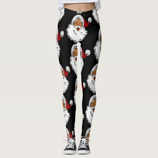 Weihnachten der Latino Biracial santa Claus Leggings (Vorderseite)