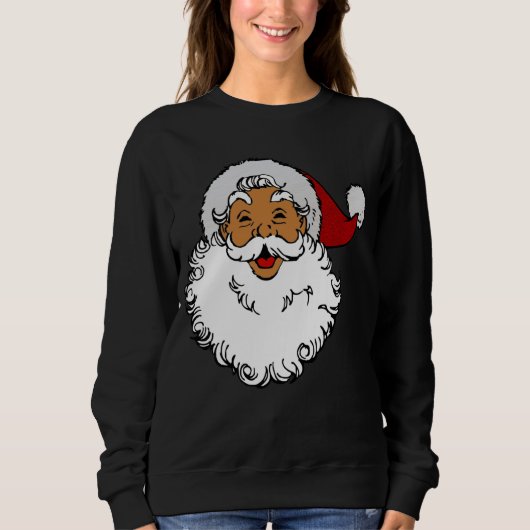 Weihnachten der Latino Biracial santa Claus Sweatshirt (Vorderseite)