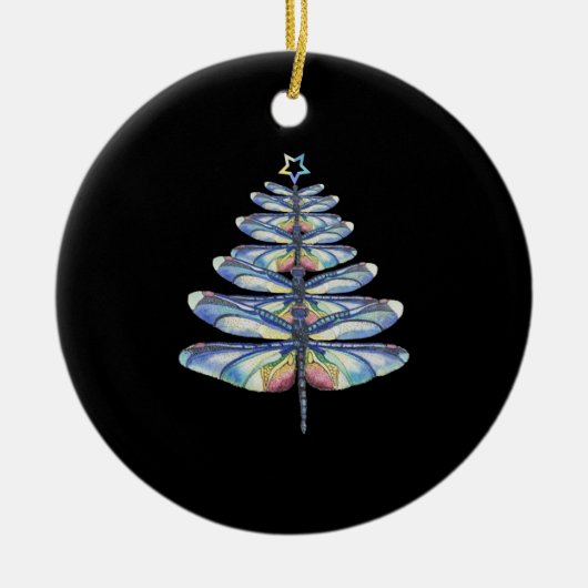 Weihnachten der Libellen Keramik Ornament (Vorne)