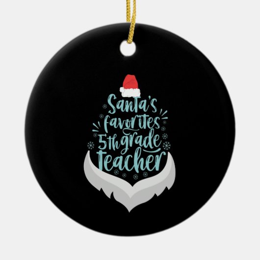 Weihnachten: Der Lieblings-Lehrer der 5. Klasse Keramik Ornament (Vorne)