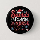 Weihnachten der Lieblingsnacht des Weihnachtsmanns Button (Vorderseite)