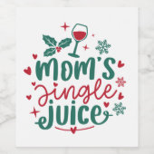 Weihnachten der lustigen Mama Weinetikett (Einzelnes Label)