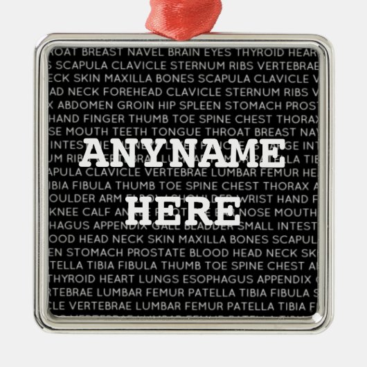Weihnachten der medizinischen Terminologie Ornament Aus Metall (Vorne)