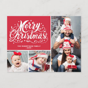 Weihnachten der modernen Foto-Collage Postkarte