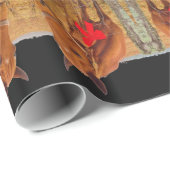 Weihnachten der Pferde, Braunes Pferd mit rotem Bu Geschenkpapier (Rolleneckpunkt)