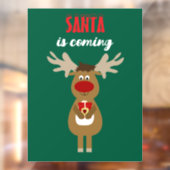 Weihnachten der Rentiere - Der Weihnachtsmann komm Fensteraufkleber (Blatt 2)