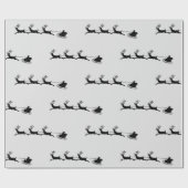 Weihnachten der Rentiere Vintages Silber. Geschenkpapier (Flach)