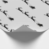 Weihnachten der Rentiere Vintages Silber. Geschenkpapier (Ecke)