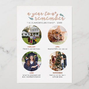 Weihnachten der Rose - Gold Folien Feiertagskarte