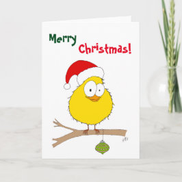 Weihnachten: Der sonnige Vogel (gelb) Feiertagskarte