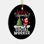 Weihnachten der Sozialarbeiter Keramik Ornament (Rechts)