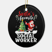 Weihnachten der Sozialarbeiter Keramik Ornament (Links)