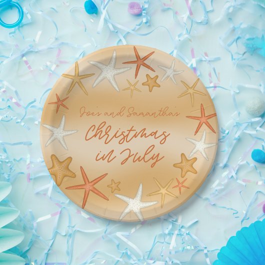 Weihnachten der Sterne im Juli Pappteller